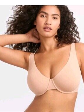 Reveal Fituitive Unlined Plunge Bra Size 36C Convertible Straps Beige #B30468